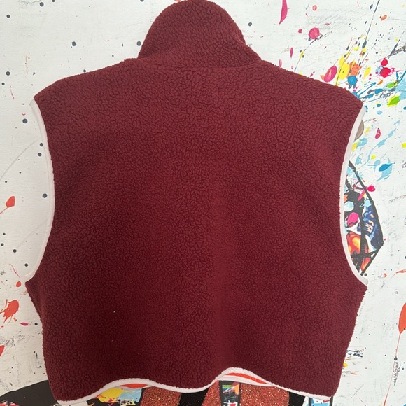 FP MVMNT NWOT's "Hit The Slopes" Vest in Oxblood & Orange ; Incredible Combo! - Picture 2 of 6
